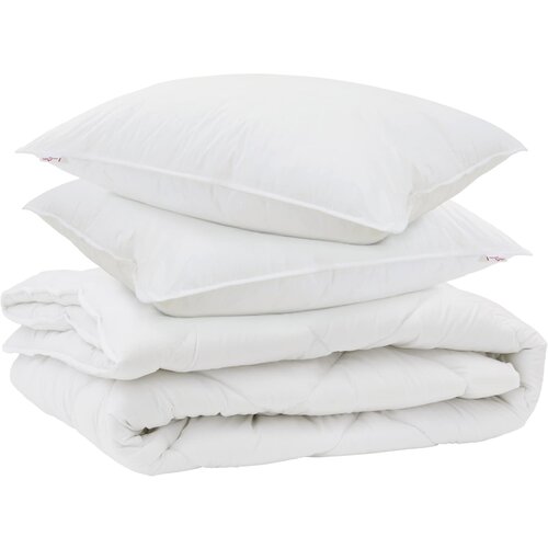 VidaXL odeja za vse sezone z blazino 3 pcs Bela Mikrovlakna, (5000148129) Slike