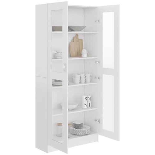  Vitrina bijela 82,5 x 30,5 x 185 cm konstruirano drvo Slike