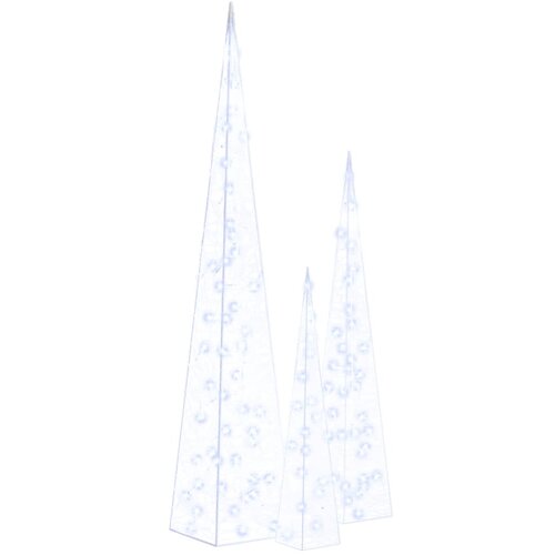  Set akrilnih ukrasnih LED stožaca plavi 60/90/120 cm Slike
