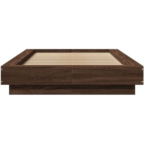  Okvir za krevet s LED svjetlima boja hrasta 100 x 200 cm drveni Slike