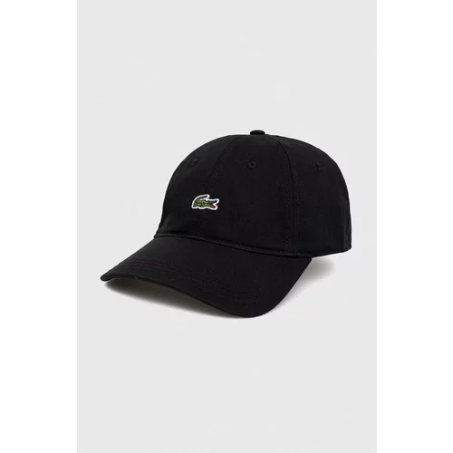Lacoste Bombažna bejzbolska kapa črna barva