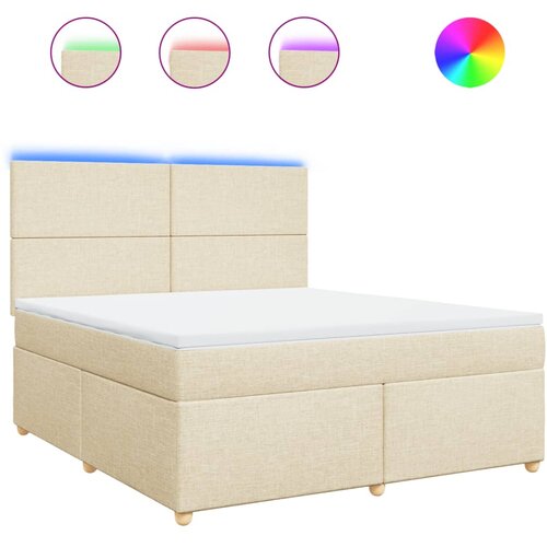 vidaXL Krevet s oprugama i madracem krem 180x200 cm od tkanine Cijene
