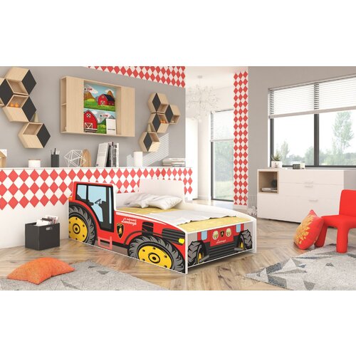 ADRK Otroka postelja TRACTOR RED z vzmetnico 160x80 cm - RDEA Slike