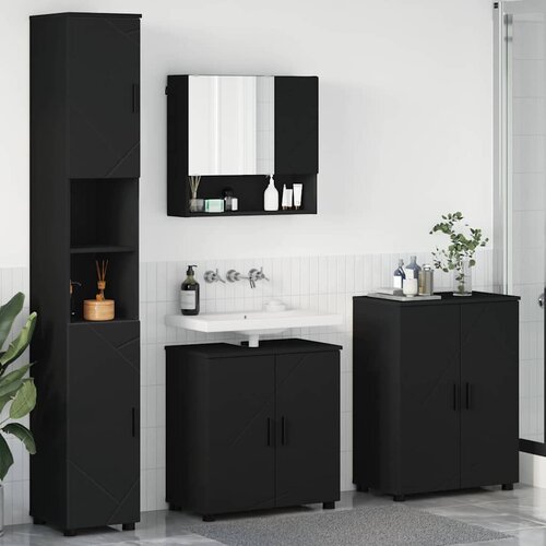  Set namje&scaron;taja za kupaonicu 4 kom. Crna 61 x 35 x 64 cm Cijene