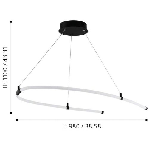 Eglo banderillas visilica/1, led, 30w, prom 980, bijela Slike