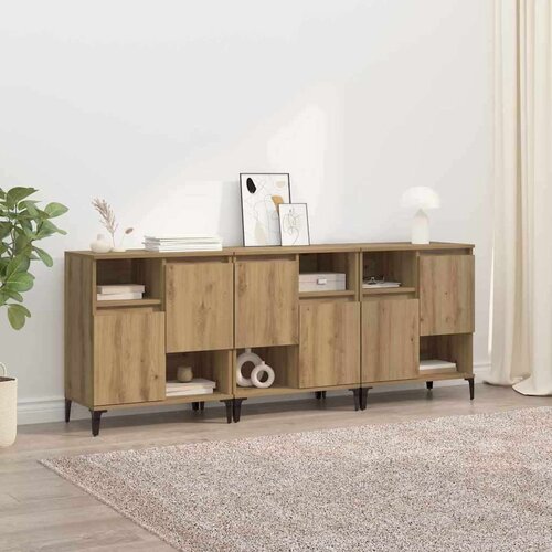 Komode 3 pcs Umjetnički hrast 60 x 35 x 70 cm Konstruirano drvo Cijene