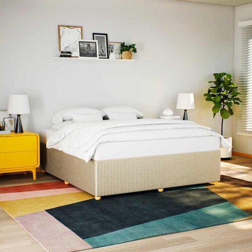 Okvir za krevet bez madraca krem 200x200 cm od tkanine Cijene