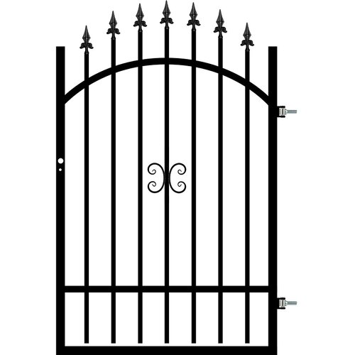 X vrata za ogradu monica desna (90 150 cm, crne boje, metal) Slike