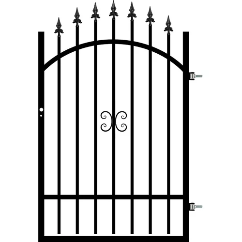 x vrata za ogradu Monica desna (90 150 cm, Crne boje, Metal)