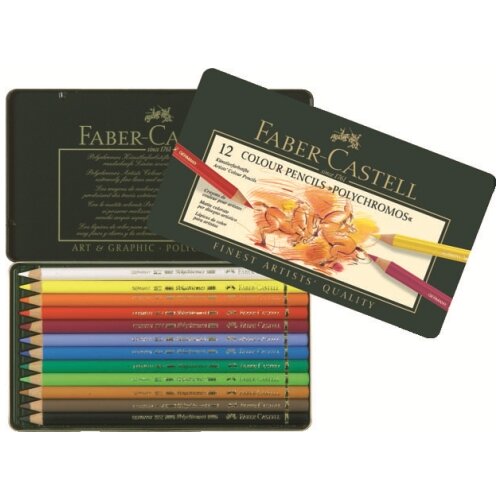 Faber-Castell Barvice Polychromos set - 12 kom - kovinska embalaža (Faber Castell -) Cene