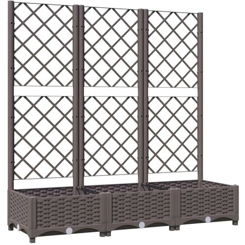 VidaXL Vrtna sadilica s re&amp;scaron;etkom smeđa 120 x 40 x 121 5 cm PP Slike