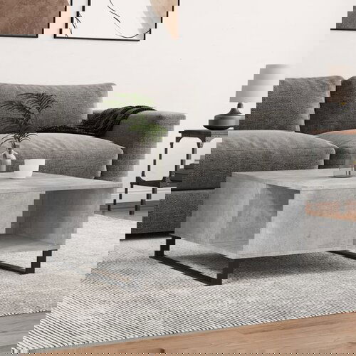vidaXL Klubska mizica betonsko siva 80x80x36,5 cm inženirski les Cene