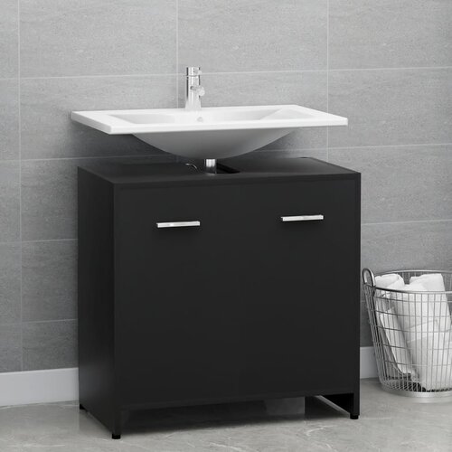 VidaXL Kupaonski ormarić crni 60 x 33 x 61 cm od iverice Slike