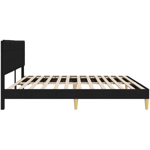  Krevetna konstrukcija s uzglavljem Crna 200 x 200 cm Tkanina Slike