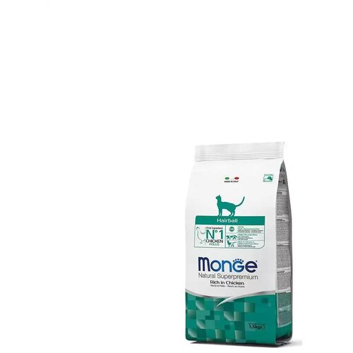 Monge hrana za odrasle mačke sklone nagomilavanju dlaka u želudcu, piletina, 1.5kg Slike