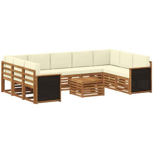  Set vanjskih sofa 10 kom. Prirodna i krem Slike