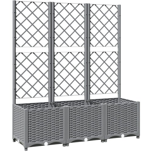  Vrtna sadilica s re&amp;scaron;etkom svjetlosiva 120 x 40 x 136 cm PP Slike