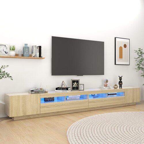 vidaXL TV ormarić s LED svjetlima boja hrasta sonome 300 x 35 x 40 cm Cijene
