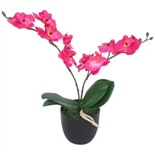 vidaXL umjetna orhideja s posudom 30 cm crvena
