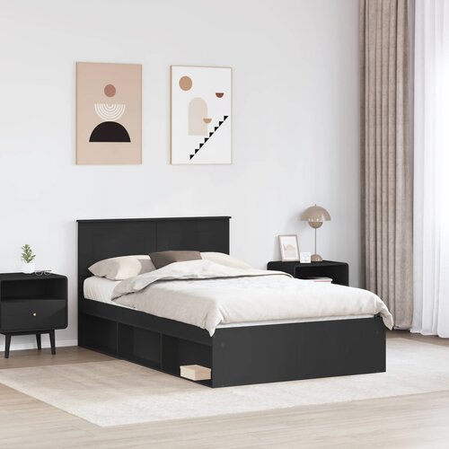  Krevetna konstrukcija Crna 120 x 200 cm Konstruirano drvo Slike