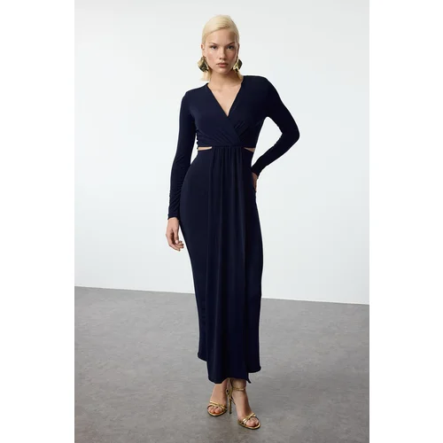 Trendyol Navy Blue Window/Cut Out Detail Knit Dress