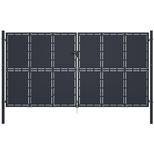vidaXL vrtna vrata iz jekla 400x200 cm antracitna Cene