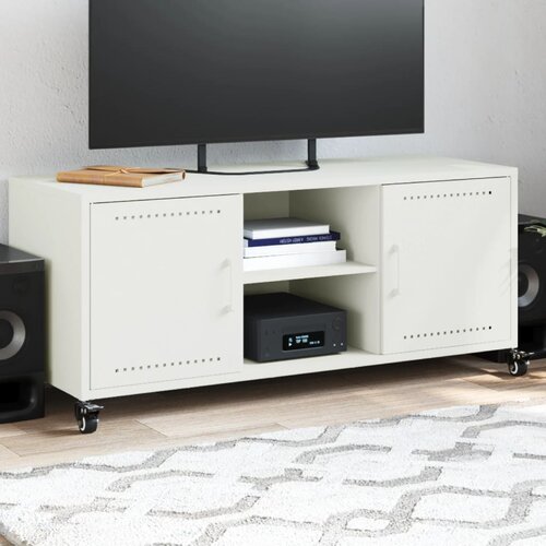 vidaXL TV omarica bela 100,5x39x43,5 cm hladno valjano jeklo Cene