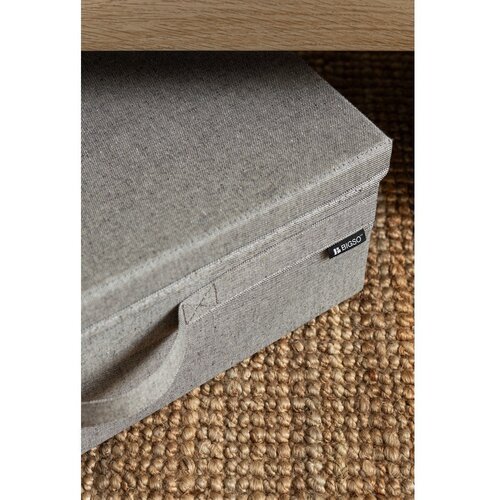 Bigso Siva tekstilna &amp;scaron;katla za shranjevanje s pokrovom 46x56x16 cm Soft Storage Low &amp;ndash; Slike