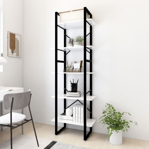 VidaXL ormarić za knjige s 5 razina bijeli 60 x 30 x 175 cm od iverice Slike