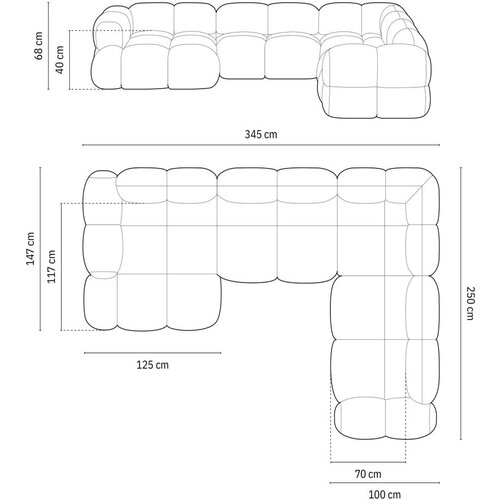 Cosmopolitan Design Bež kotna sedežna garnitura (desni kot/v obliki črke &amp;quot;U&amp;quot;) Loretto &amp;ndash; Slike