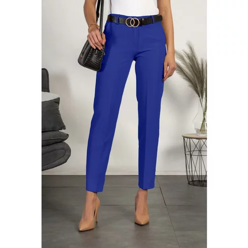 Fenzy elegantne dolge hlače z ravnimi hlačnicami tordina, modra