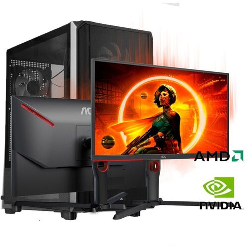  Gaming računar Ryzen 5 3600, 16GB, 512GB, RTX 5050 8GB i Monitor AOC 25G3ZM Cijene
