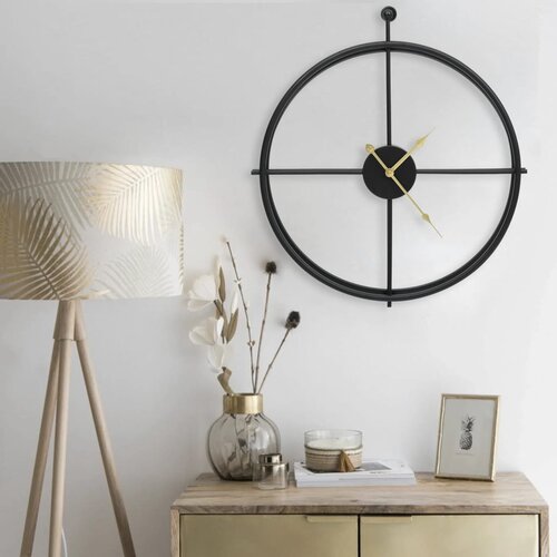 vidaXL Zidni sat crni 52 cm željezni Cijene