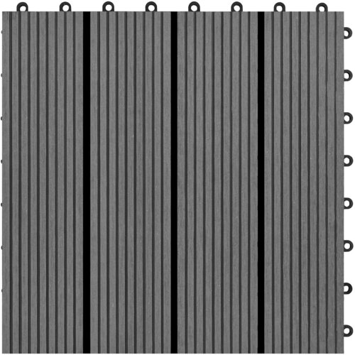  Pločice za decking 11 pcs Siva 30 x 30 cm Drvoplastična smjesa Slike