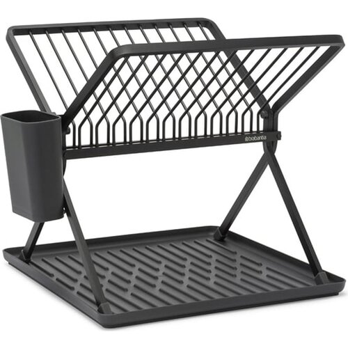 Brabantia Tamno sivi metalni dvoetažan ocjeđivač za posuđe 37x33 cm &amp;ndash; Slike