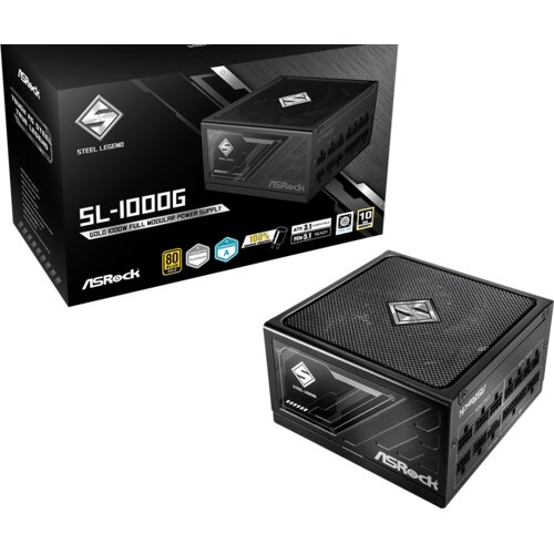 AsRock PSU 1000W Gold Steel LFully Modular,80PLUS,135mm fanATX 3.1. PCIe 5.1, Japanese Capacitors Cijene