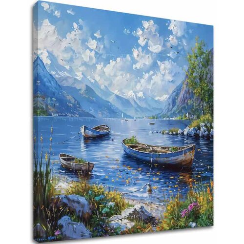  Pokrajinsko slikarstvo na platnu Mirno jezero Slike