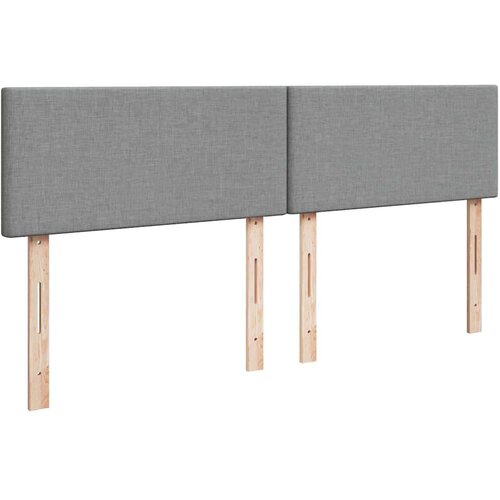 VidaXL okvir kreveta s madracima svijetlosivi 200x200cm od tkanine Slike