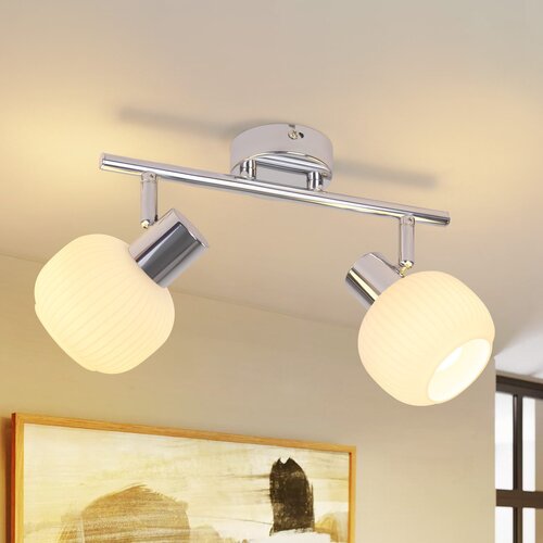 Nettlife 2 bela stropna reflektorja E14 notranja vintage steklena svetilka z senčnikom brez žarnic, (22116906) Cene