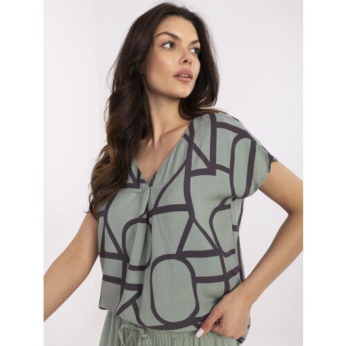 Sublevel Blouse-D73771M11171D-khaki Slike