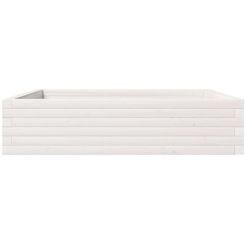  Vrtna sadilica bijela 100x100x23 cm od masivne borovine Slike