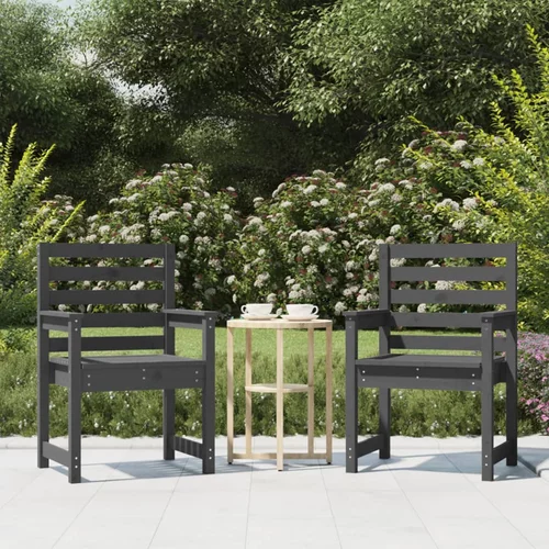 vidaXL Vrtne stolice 2 kom sive 60x48x91 cm masivna borovina