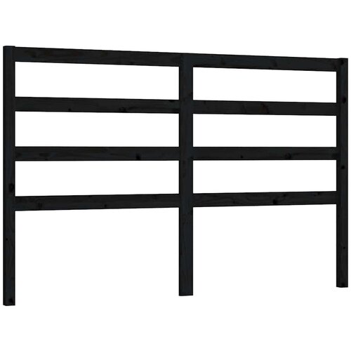  Uzglavlje za krevet crno 126 x 4 x 100 cm od masivne borovine Slike