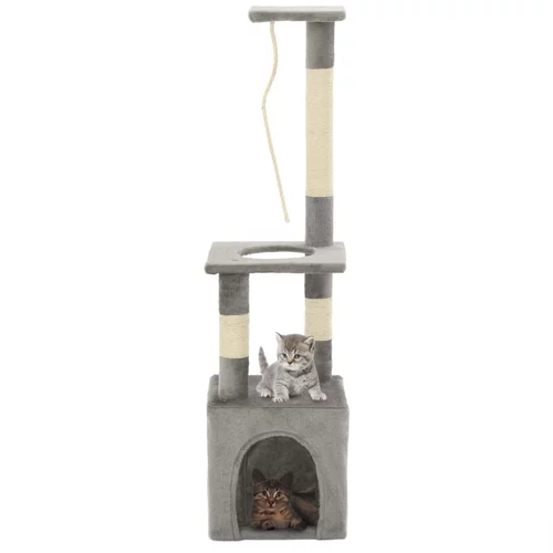  Penjalica za mačke sa stupovima za grebanje od sisala 109 cm siva