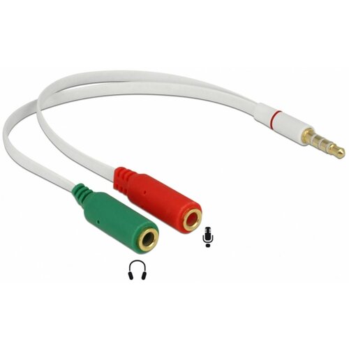 Delock Adapter-AVDIO Jack 3,5M 4-pin - 2x3,5Ž 20cm CTIA 65447 Slike