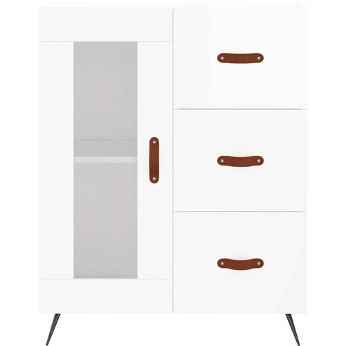  Komoda sjajna bijela 69,5x34x90 cm od konstruiranog drva Slike