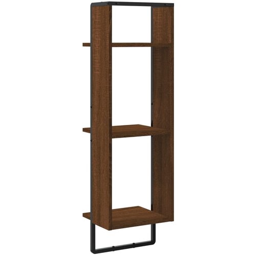  Zidna polica s 3 razine smeđa boja hrasta 30x25x100 cm drvena Slike