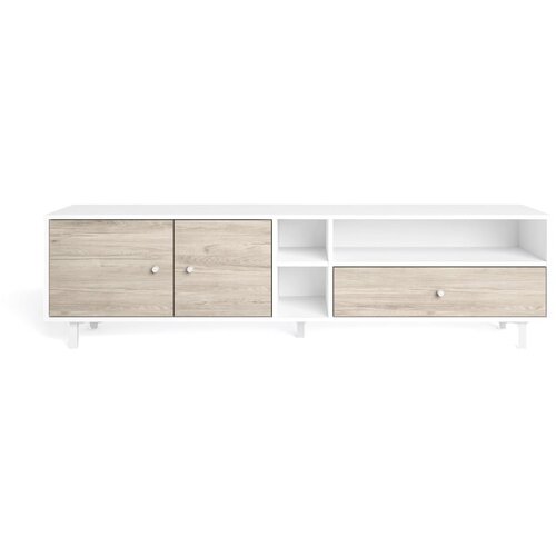 Marckeric Bijelo/natur TV stol u dekoru hrasta 180x47 cm Roald - Slike