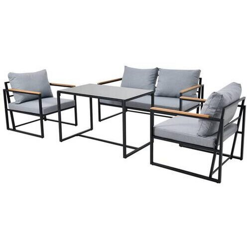 Beldano lounge garnitura messina, črna, siva, 4-Delni set Slike