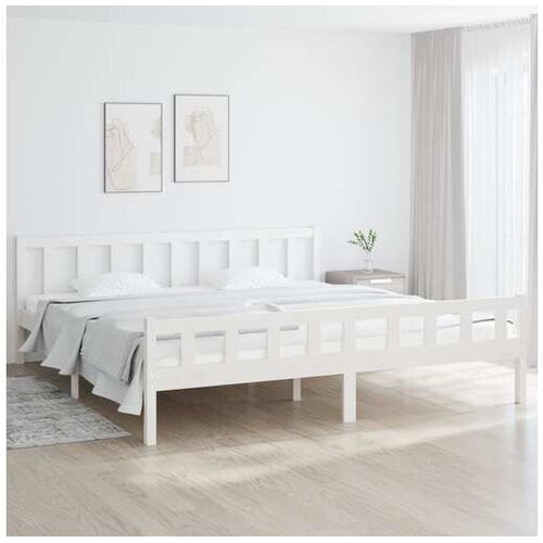  Posteljni okvir bel iz trdnega lesa 160x200 cm Cene